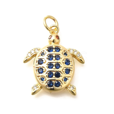 Brass Micro Pave Cubic Zirconia Pendants KK-Q040-02K-G-1