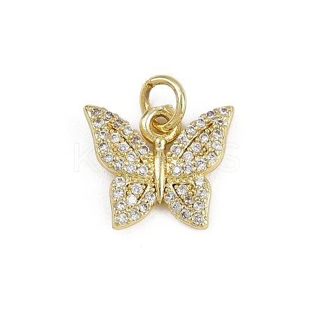 Brass Micro Pave Cubic Zirconia Charms KK-D409-37G-A-1