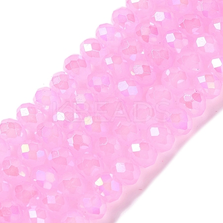 Baking Electroplate Glass Beads Strands DGLA-A039-J8mm-B09-1