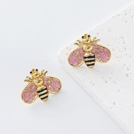 304 Stainless Steel Enamel Stud Earrings for Women RM0319-6-1