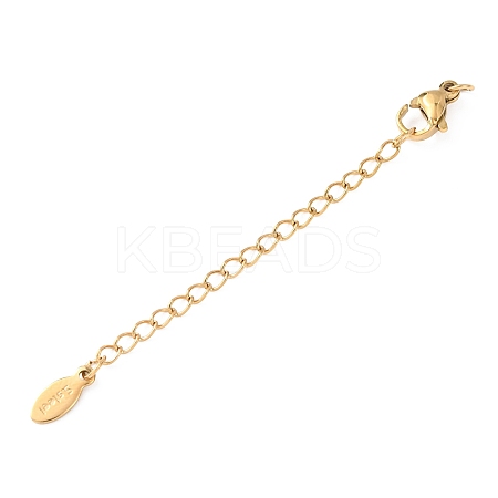 304 Stainless Steel Chain Extender with Oval Charms Ion Plating(IP) STAS-G383-07G-1