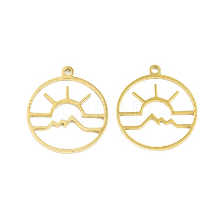 5Pcs 201 Stainless Steel Pendants STAS-M056-01B-G-1