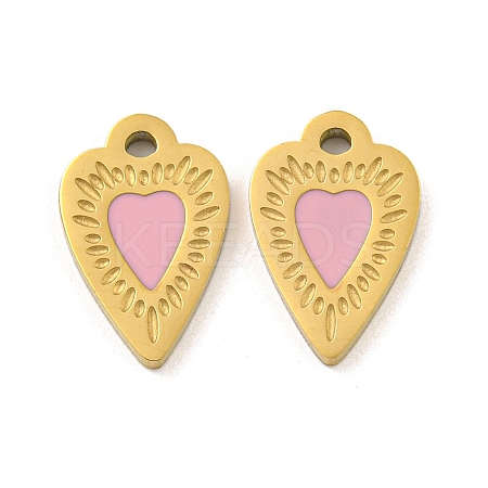 316 Surgical Stainless Steel Enamel Charms STAS-M073-42A-01G-1