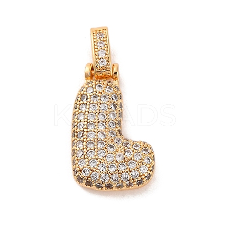 Brass Micro Pave Cubic Zirconia Pendants KK-C076-29L-G01-1