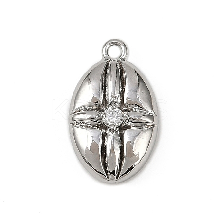 Brass Pave Clear Cubic Zirconia Pendants LS-KK-L238-27P-1
