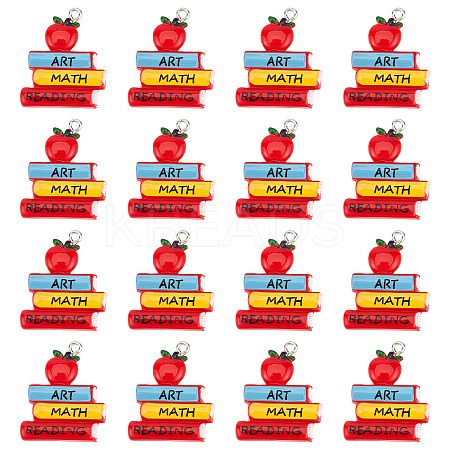 25Pcs Opaque Resin Pendants for Teachers' Day RESI-SC0002-42-1