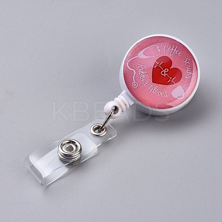 ABS Plastic Retractable Badge Reel X-AJEW-WH0121-50F-1