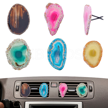 5Pcs Natural Agate Car Air Vent Clips HJEW-DC00112-1