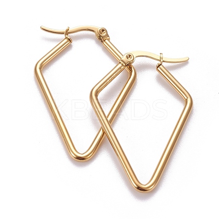 201 Stainless Steel Angular Hoop Earrings EJEW-F205-04G-A-1