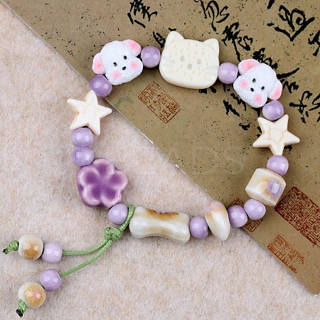 Handmade Porcelain Beaded Charm Bracelets FS-WG45621-04-1