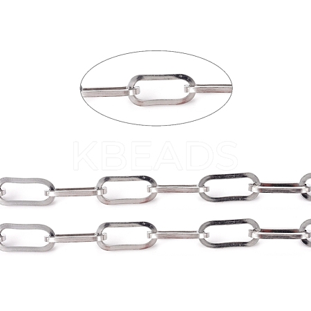 Tarnish Resistant 304 Stainless Steel Paperclip Chains CHS-L022-05P-1