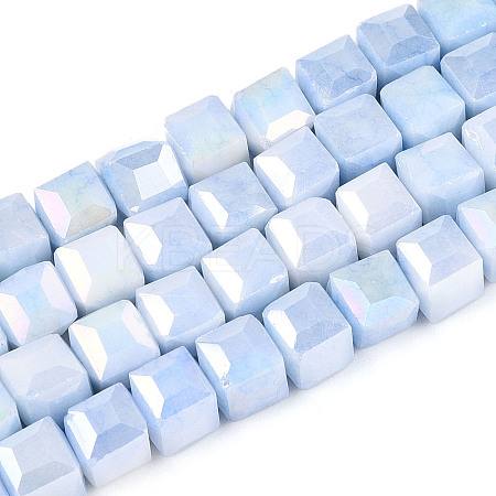Anti-Tarnish Electroplate Glass Beads Strands GLAA-T025-6mm-10C-1