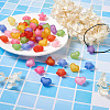 100Pcs 2 Style Frosted Acrylic Beads FACR-BT0001-01-5