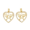 Mother's Day Brass Micro Pave Clear Cubic Zirconia Pendants KK-F931-20B-G-1