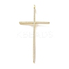 Brass Micro Pave Clear Cubic Zirconia Big Pendants KK-M300-09G-01-1