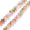 Faceted Rondelle Dyed Natural White Jade Bead Strands G-D073-01C-1