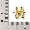 Brass Micro Pave Cubic Zirconia Letter Links KK-I717-04H-3