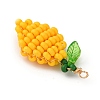 Glass Seed Beaded Lemon Pendants PALLOY-MZ00787-3