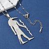 201 Stainless Steel Egyptian Ancient God Anubis Pendant Necklaces NJEW-D318-06P-3