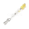 Faceted Round Natural Quartz Crystal & Gold Rutilated Quartz & Yellow Opal Beaded Pendants PALLOY-JF03529-04-2