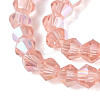 AB Color Plated Transparent Glass Beads Strands GLAA-G127-01-02E-4