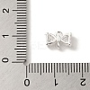 Brass Pave Clear Cubic Zirconia Bowknot Links Connector Charms LS-KK-K371-07S-3