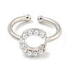 Rack Plating Brass Open Cuff Rings for Women RJEW-F162-01P-C-2