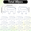 80Pcs Iron Paper Clip FIND-SP0004-77-2