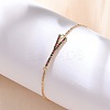 Letter Y Brass Micro Pave Cubic Zirconia Link Slider Bracelets KK-R217-55G-2