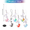6Pcs 6 Colors Goldfish & Star Resin & Alloy Mobile Straps FIND-GL0001-93-2
