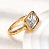 304 Stainless Steel Pave Single Cubic Zirconia Finger Rings for Women RJEW-K316-05G-2