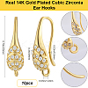 5Pairs Brass Micro Pave Cubic Zirconia Ear Hooks KK-BBC0014-85-2