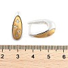 Two Tone Brass Micro Pave Clear Cubic Zirconia Hoop Earrings EJEW-U055-25B-GS-3