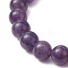Natural & Synthetic Mixed Gemstone Stretch Bracelets with Angel Charms BJEW-JB11046-6