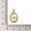 Oval with Eagle Rack Plating Brass Micro Pave Clear Cubic Zirconia Pendants KK-K377-21G-3