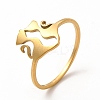 201 Stainless Steel Double Cat Finger Ring for Women LS-RJEW-K239-04G-3