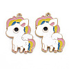 Rack Plating Alloy Enamel Pendants ENAM-S126-072-NR-2