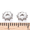 Rhodium Plated 925 Sterling Silver Micro Pave Clear Cubic Zirconia Spacer Beads LS-STER-T007-15P-3