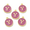 Golden Plated Alloy Enamel Charms ENAM-XCP0001-13Y-2