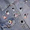 9Pcs 9 Style Astronaut Brooch Pins JEWB-SZ0001-36-4