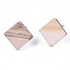Transparent Resin & Wood Stud Earrings EJEW-N017-005A-A05-4