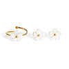 Fashion Stainless Steel Flower Cuff Rings & Stud Earrings Sets for Women WL9140-1-5