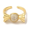 Candy Brass Micro Pave Clear Cubic Zirconia Open Cuff Rings RJEW-U008-24G-2