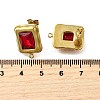 304 Stainless Steel Cubic Zirconia Stud Earring Findings LS-STAS-B087-07A-G-3