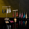 7 Pairs 7 Colors Aluminum Mesh Sequin Rhombus Dangle Earrings for Women EJEW-AN0001-71-7