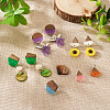 DIY 12 Pairs 12 Style Two Tone Resin & Walnut Wood Stud Earring Findings DIY-CW0001-35-7