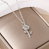 Rose Flower Alloy Pendant Necklaces for Women FS-WGCEB82-01-3