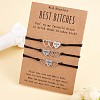 3Pcs 3 Style 430 Stainless Steel Heart with Word Bitch Link Bracelets Set JB717A-4