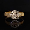 Brass Micro Pave Clear Cubic Zirconia Bangles for Women FS-WGA7409-34-1