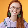 4 Pairs 4Colors Wood Dangle Earrings for Women EJEW-AN0003-93-5